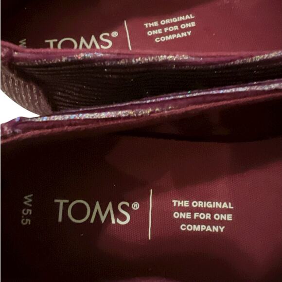 NEW TOMS Women's Alpargata Cabernet Glitter Rib Knit Shoe Size 5.5 - Picture 5 of 7